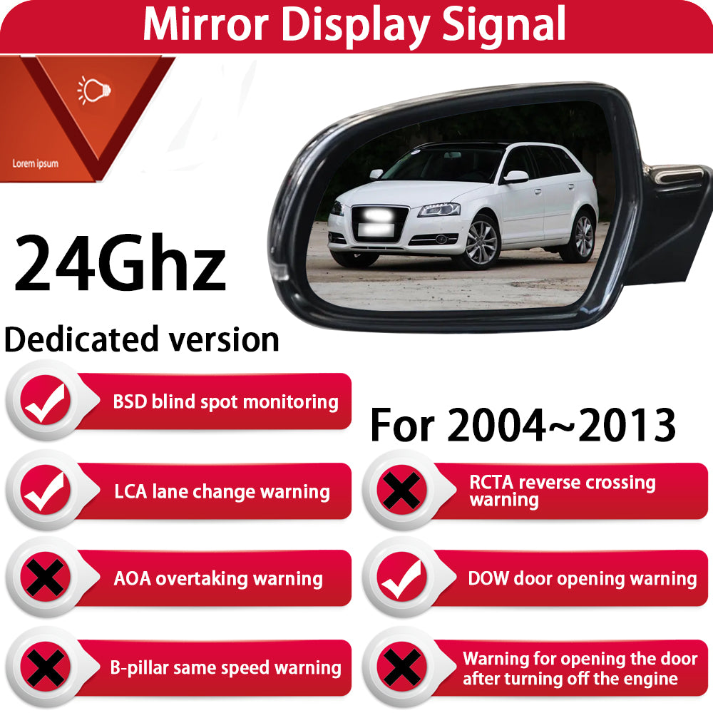 for Audi A3 S3 RS3 8P 8V 8Y 2004-2025 Side Assist Blind Spot Monitoring Detection BSM BSD System 77Ghz & 24Ghz