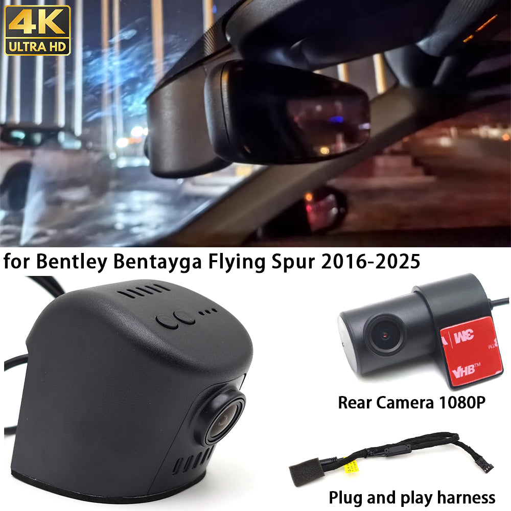 for Bentley Bentayga Flying Spur 2016-2025 4K Dash Cam Wifi Camera Video Recorder