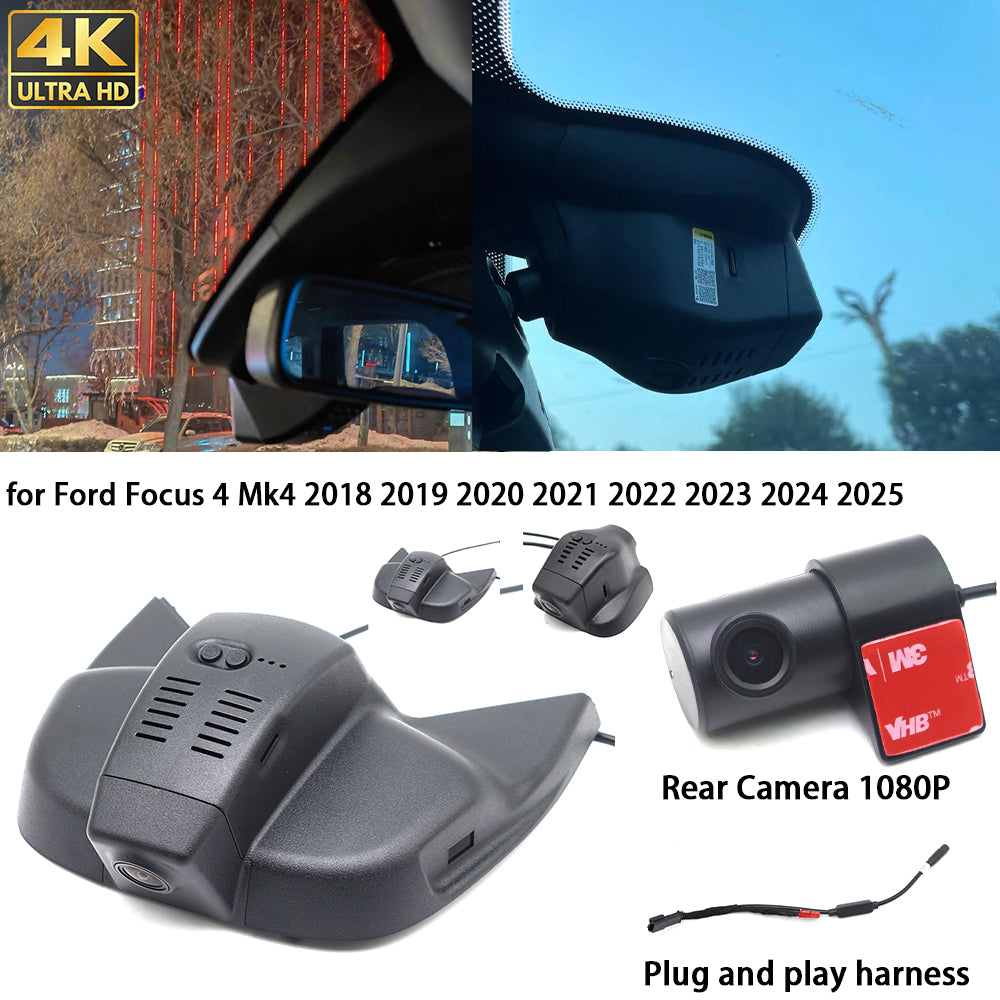 for Ford Focus 4 Mk4 2018 2019 2020 2021 2022 2023 2024 2025 4K Dash Cam Wifi Camera Video Recorder