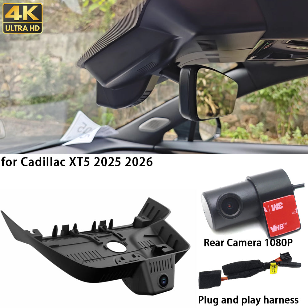 for Cadillac XT5 2025 2026 4K Dash Cam Wifi Camera Video Recorder