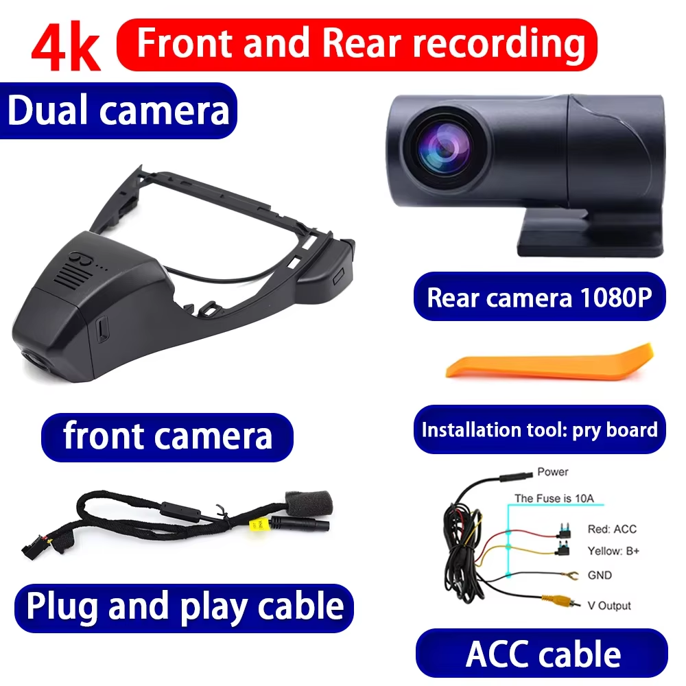 for Audi Q4 Q5 e-tron e tron 2021 2022 2023 2024 2025 4K Dash Cam Wifi Camera Video Recorder