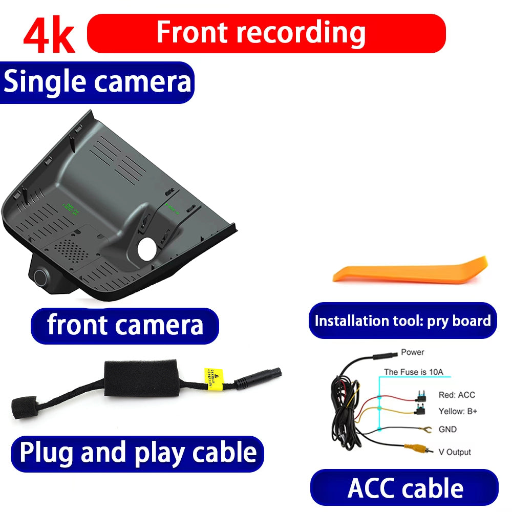 for Geely Icon Cowboy 2020 2021 2022 2023 2024 2025 4K Dash Cam Wifi Camera Video Recorder