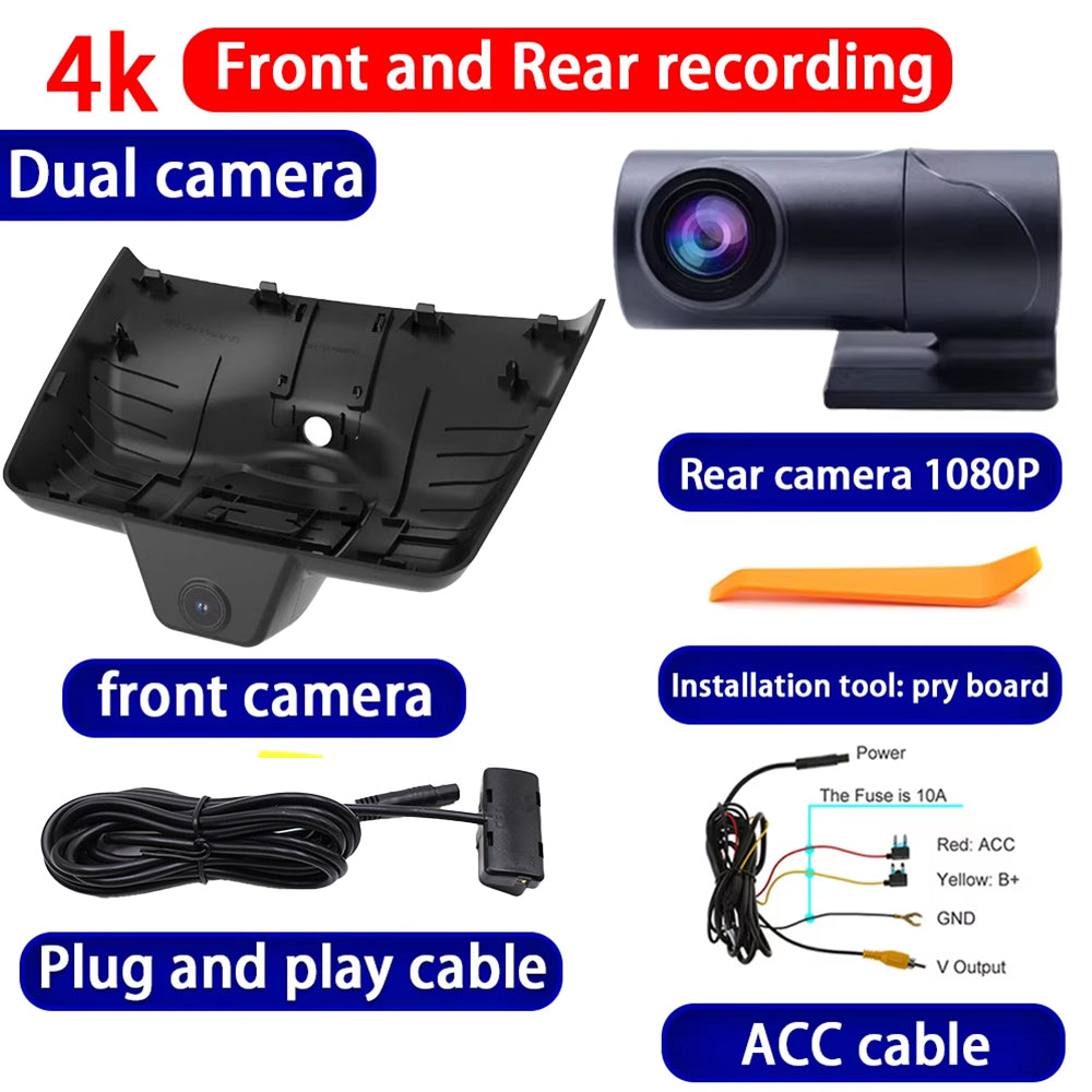 for Bestune Yueyi 03 2025 2026 4K Dash Cam Wifi Camera Video Recorder