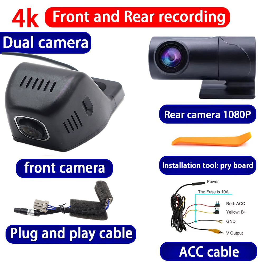 for Honda Fit Jazz City Ballade Civic 8 9 Mk8 Mk9 Odyssey Acura CSX 4K Dash Cam Wifi Camera Video Recorder