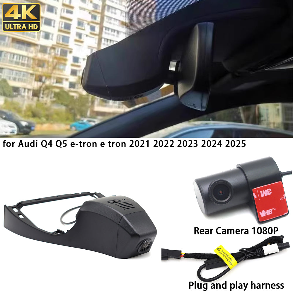 for Audi Q4 Q5 e-tron e tron 2021 2022 2023 2024 2025 4K Dash Cam Wifi Camera Video Recorder