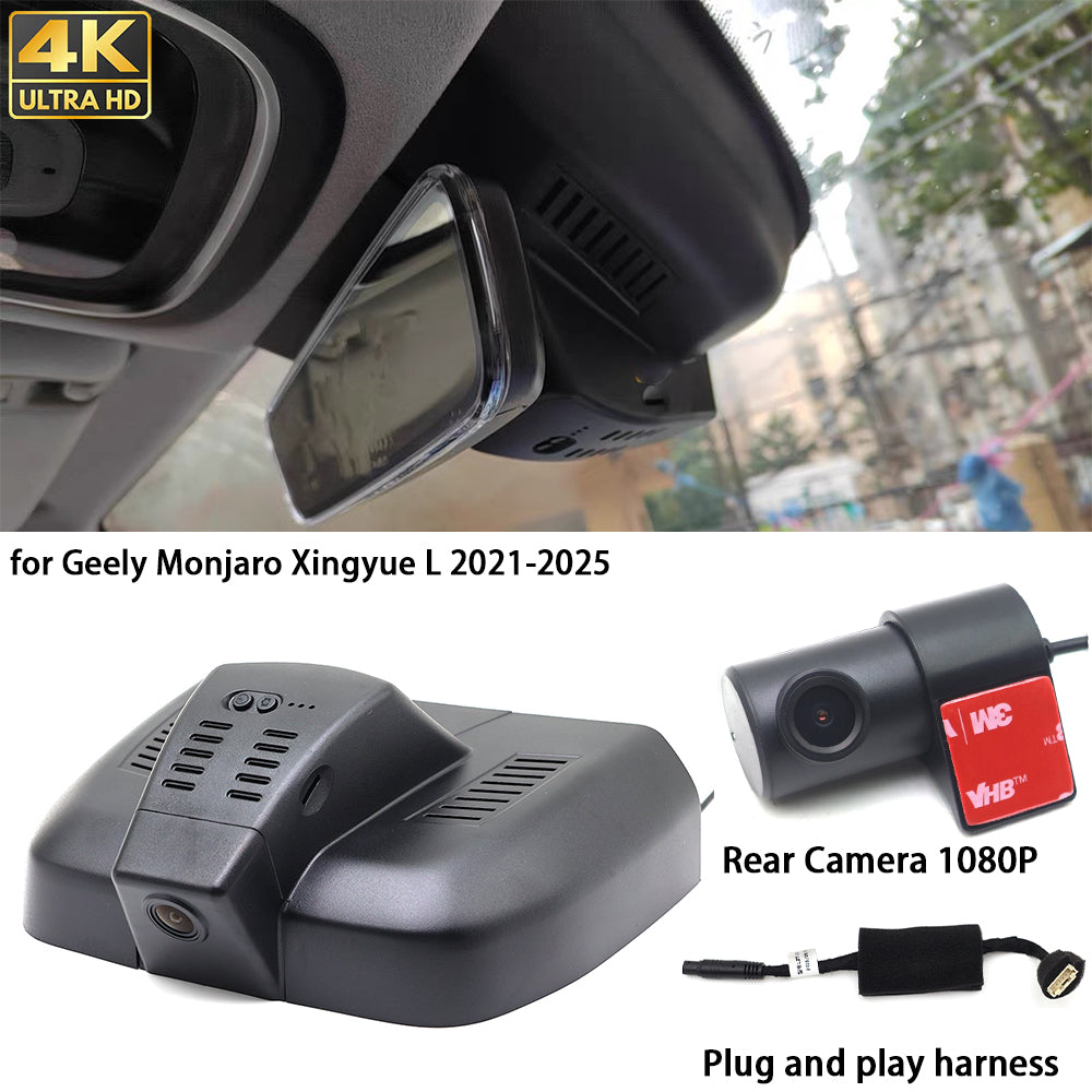 for Geely Monjaro Xingyue L 2021-2025 4K Dash Cam Wifi Camera Video Recorder