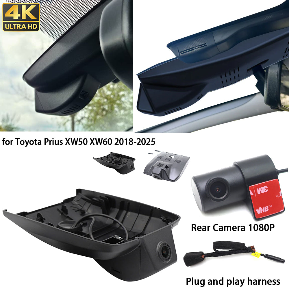for Toyota Prius XW50 XW60 2018-2025 4K Dash Cam Wifi Camera Video Recorder