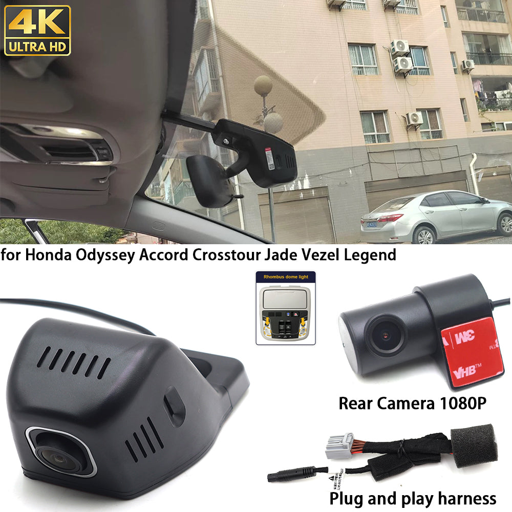 for Honda Odyssey Accord Crosstour Jade Vezel Legend 2160P 4K Dash Cam Wifi Camera Video Recorder