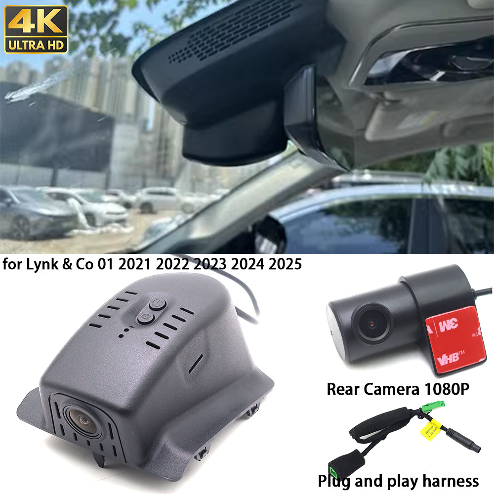 for Lynk & Co 01 2021 2022 2023 2024 2025 4K Dash Cam Wifi Camera Video Recorder