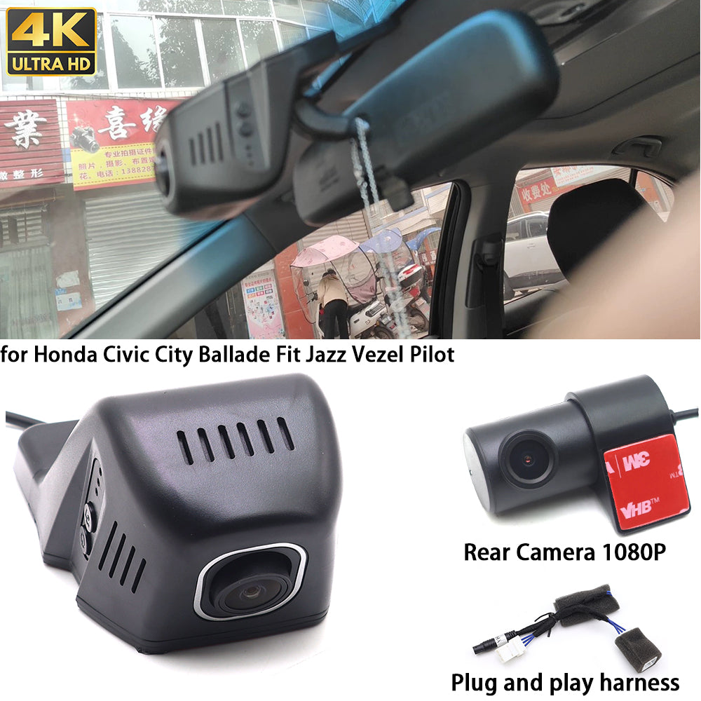 for Honda Accord Crosstour Inspire Proton Perdana 4K Dash Cam Wifi Camera Video Recorder