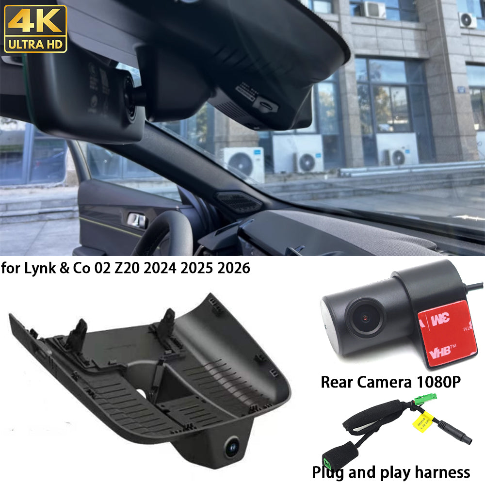 for Lynk & Co 02 Z20 2024 2025 2026 4K Dash Cam Wifi Camera Video Recorder
