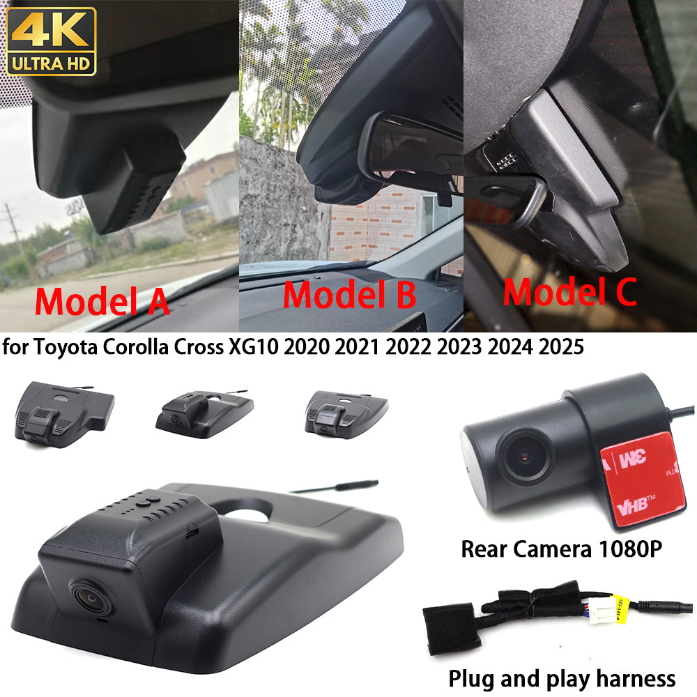 for Toyota Corolla Cross XG10 2020 2021 2022 2023 2024 2025 4K Dash Cam Wifi Camera Video Recorder