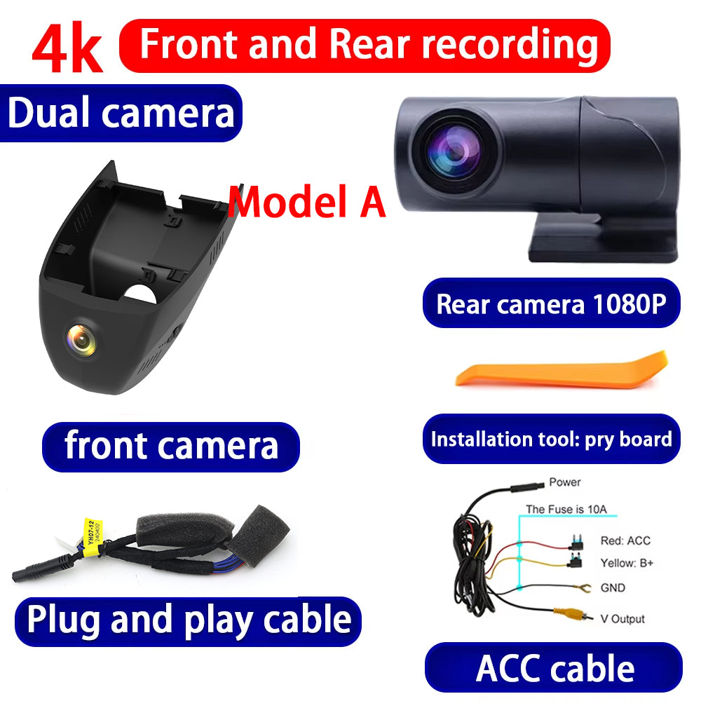 for Hongqi E-HS3 E HS3 2018 2019 2020 2021 2022 2023 4K Dash Cam Wifi Camera Video Recorder