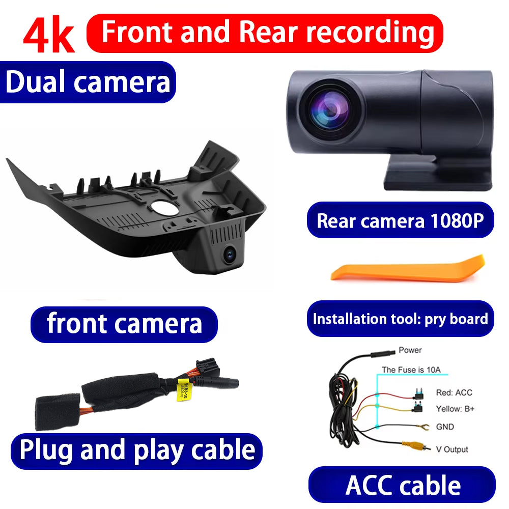 for Cadillac XT5 2025 2026 4K Dash Cam Wifi Camera Video Recorder