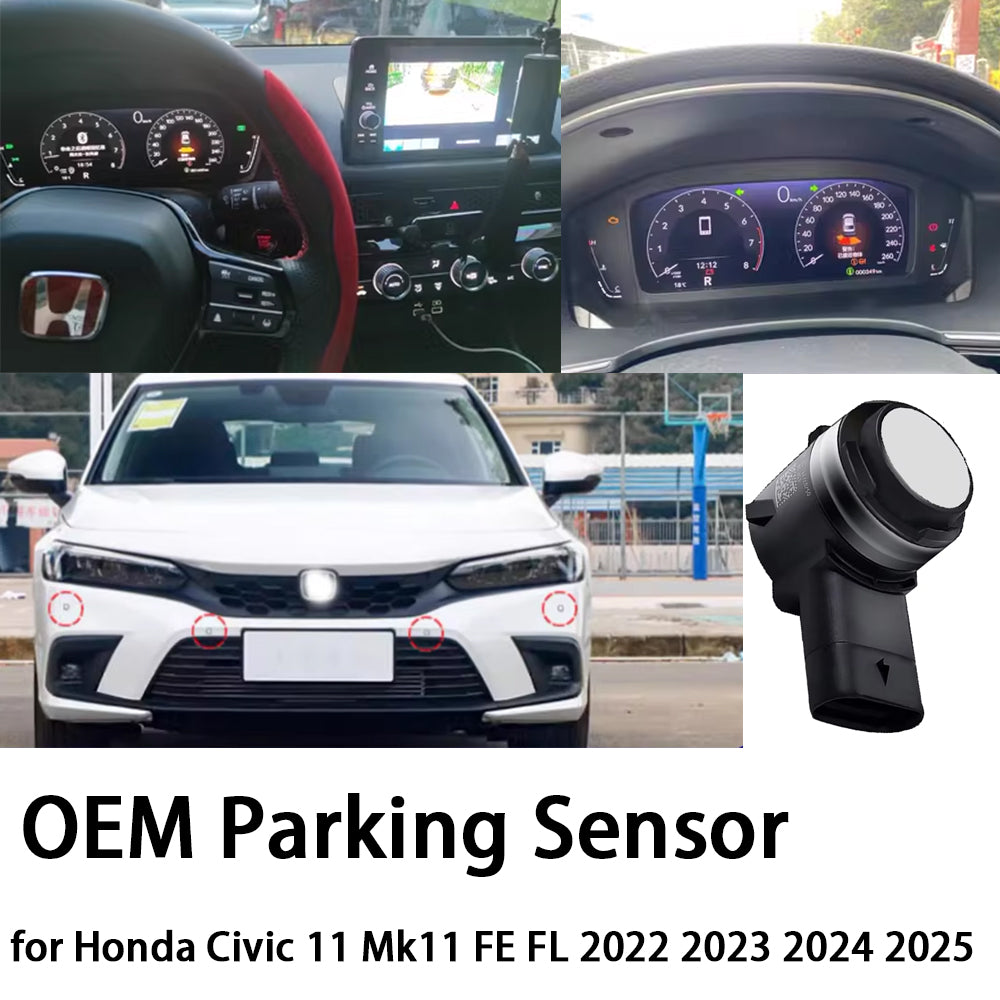 for Honda Civic 11 Mk11 FE FL 2022 2023 2024 2025 OEM Car Parking Sensor Kit Buzzer Alarm Reverse Radar Detector System