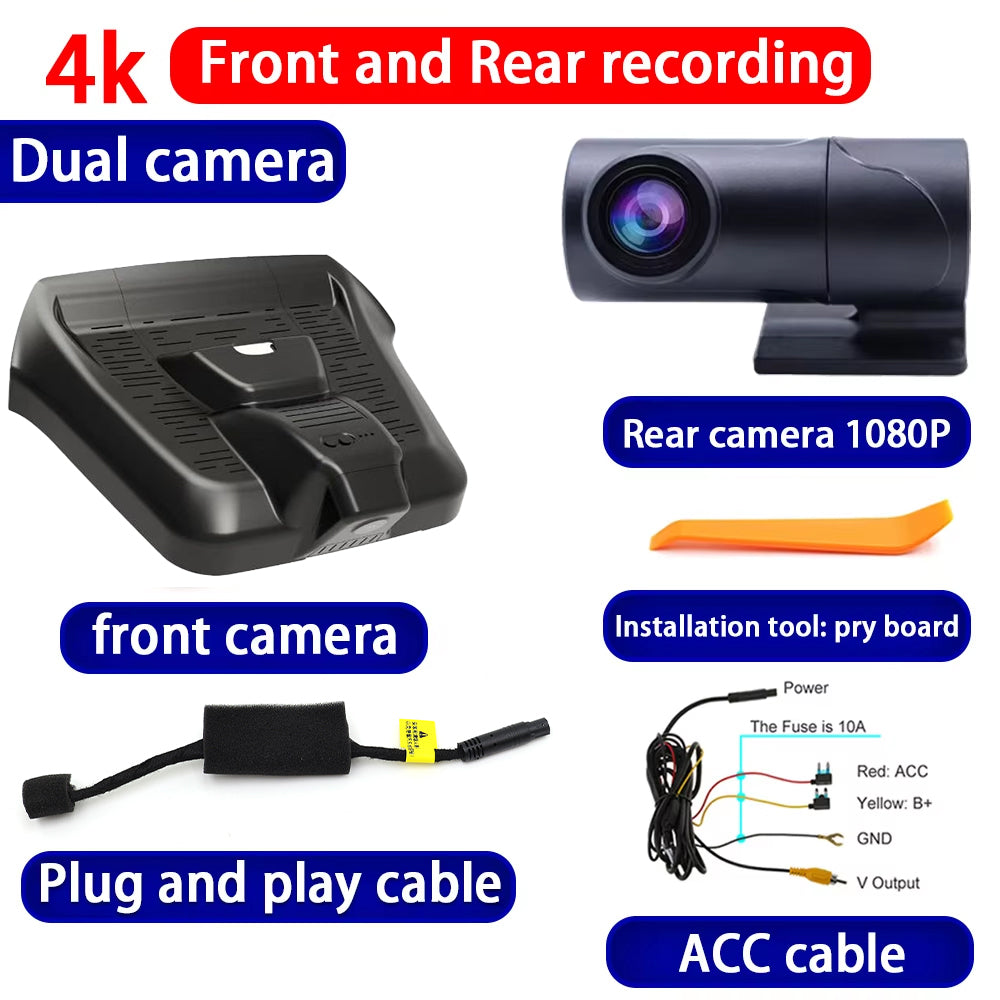 for Geely Galaxy E8 2024 2025 2026 4K Dash Cam Wifi Camera Video Recorder