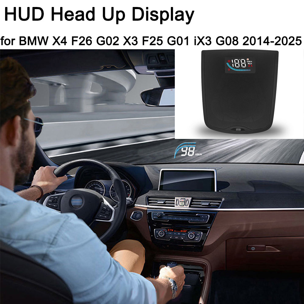 for BMW X4 F26 G02 X3 F25 G01 iX3 G08 2014-2025 Auto HUD Display Projector Alarm Head Up Display Speedometer