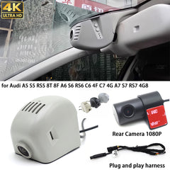 for Audi A5 S5 RS5 8T 8F A6 S6 RS6 C6 4F C7 4G A7 S7 RS7 4G8 4K Dash Cam Wifi Camera Video Recorder
