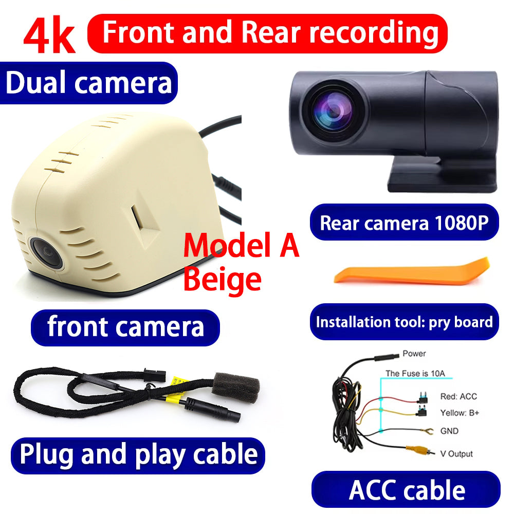 for Audi A1 S1 8X A3 S3 RS3 8P 8V A4 S4 RS4 B7 8E 8H B8 8K TT TTS TTRS 4K Dash Cam Wifi Camera Video Recorder