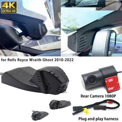 for Rolls Royce Wraith Ghost 2010-2022 4K Dash Cam Wifi Camera Video Recorder