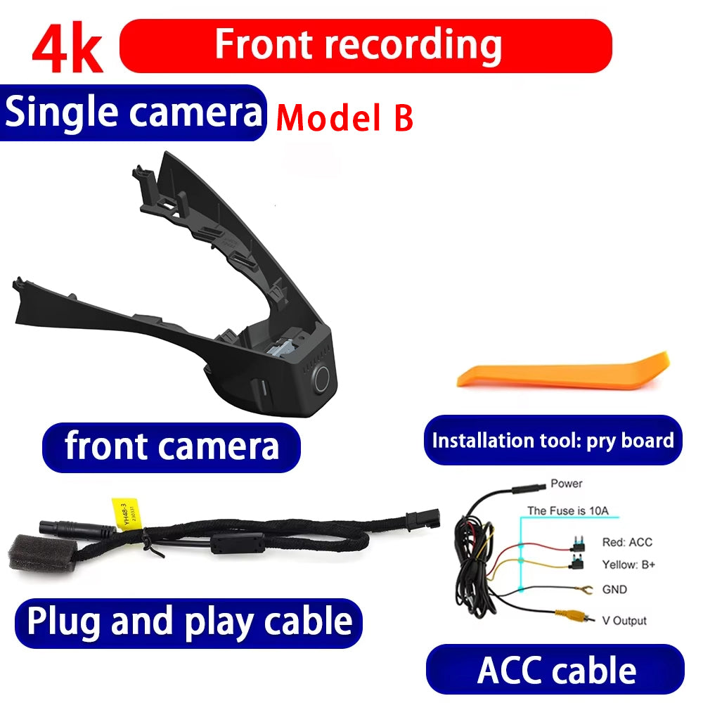 for Volkswagen VW Virtus Polo Sedan Lavida XR Skoda Slavia 2018-2025 4K Dash Cam Wifi Camera Video Recorder