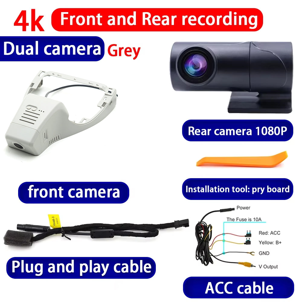 for Volkswagen VW Tavendor 2022 2023 2024 2025 4K Dash Cam Wifi Camera Video Recorder