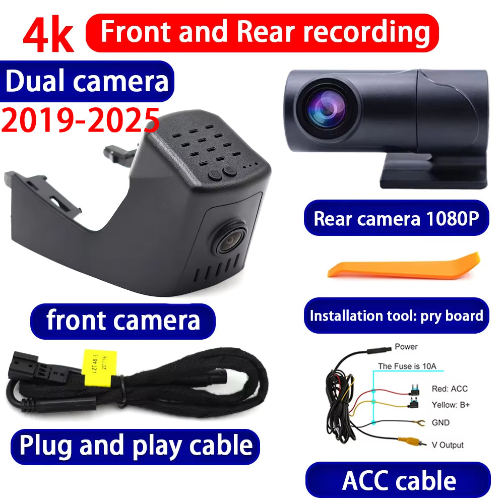 for Volkswagen VW Touareg 7P CR 2010-2025 4K Dash Cam Wifi Camera Video Recorder