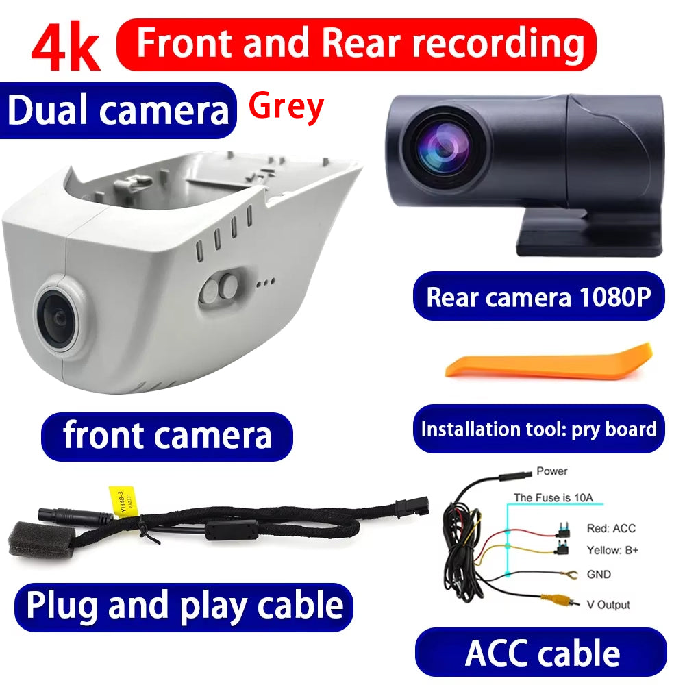 for Volkswagen VW Atlas Cross Sport 2020-2025 4K Dash Cam Wifi Camera Video Recorder