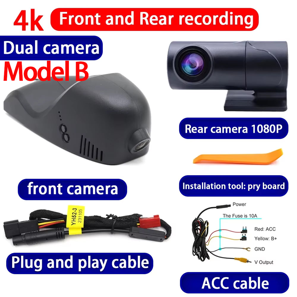 for Mini One Hatch Cooper SE Cabrio Coupe Roadster F55 F56 F57 R58 4K Dash Cam Wifi Camera Video Recorder