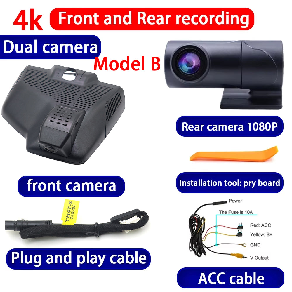 for Mercedes Benz E Class W214 S214 X214 2024 2025 4K Dash Cam Wifi Camera Video Recorder