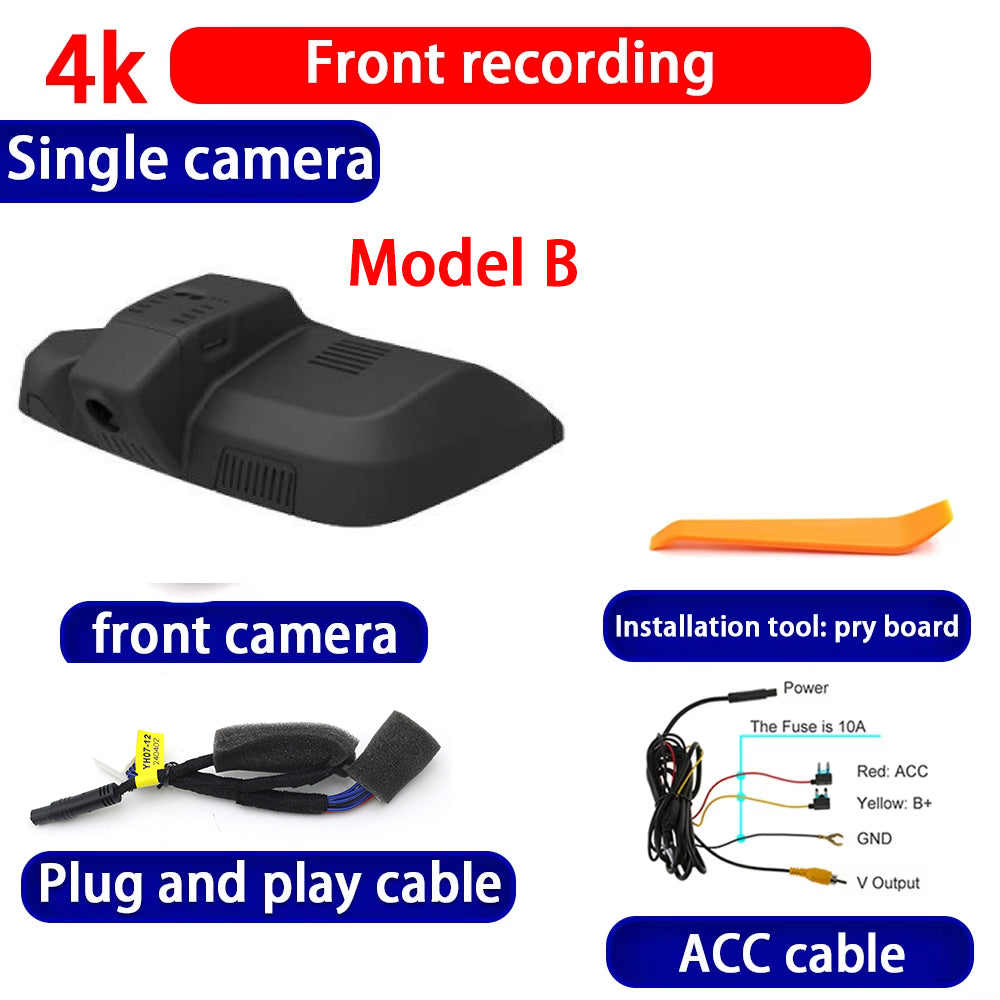 for Hongqi E-HS3 E HS3 2018 2019 2020 2021 2022 2023 4K Dash Cam Wifi Camera Video Recorder