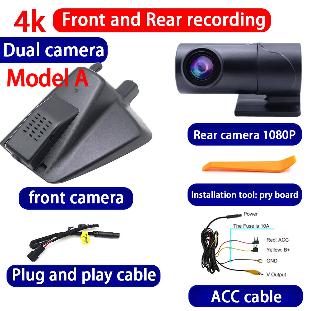 for Ford Edge Endura 2015 2016 2017 2018 2019 2020 2021 2022 2023 2024 4K Dash Cam Wifi Camera Video Recorder