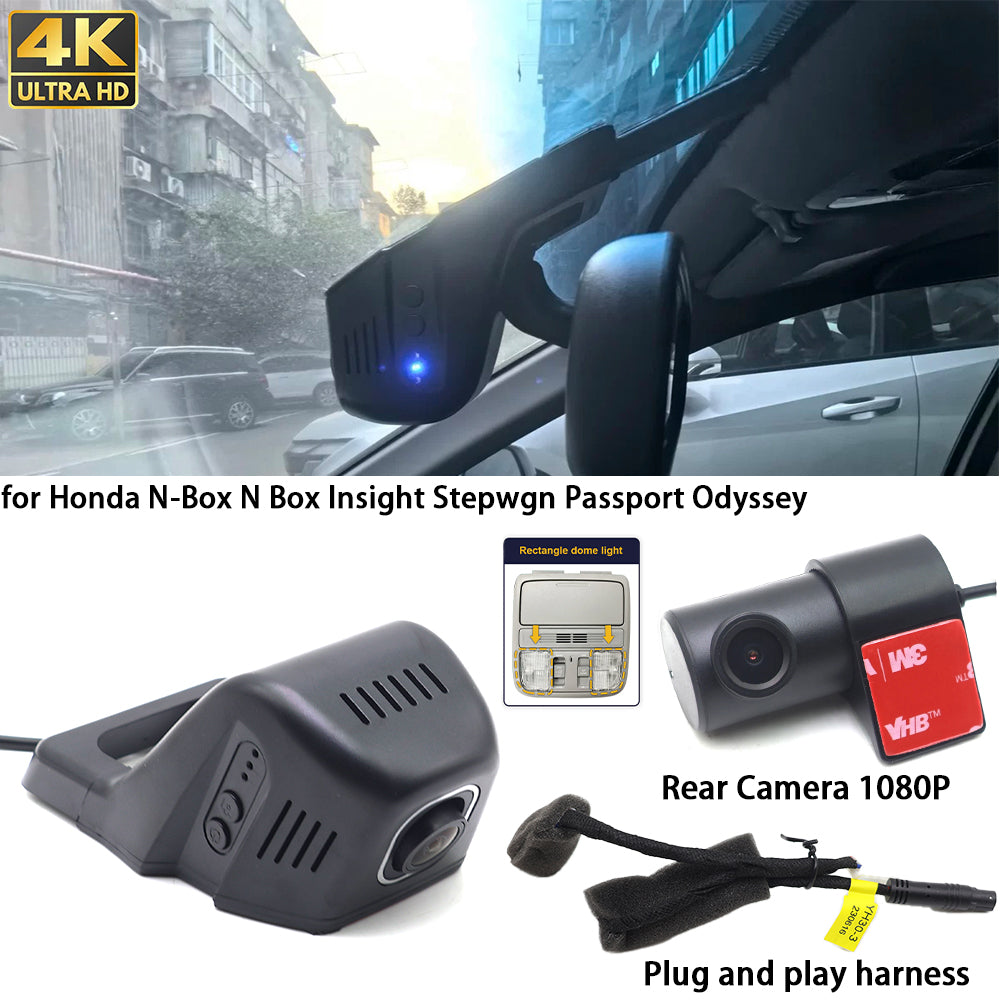 for Honda N-Box N Box Insight Stepwgn Passport Odyssey 2160P 4K Dash Cam Wifi Camera Video Recorder
