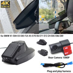 for BMW X1 E84 X3 E83 F25 X5 E70 X6 E71 E72 Z4 E85 E86 E89 4K Dash Cam Wifi Camera Video Recorder