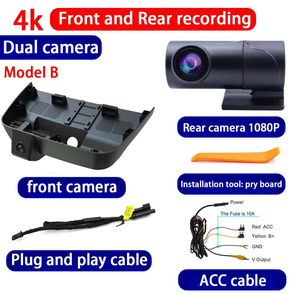 for Hongqi HS5 Facelift 2023 2024 2025 4K Dash Cam Wifi Camera Video Recorder