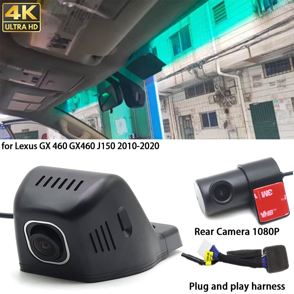 for Lexus GX 460 GX460 J150 2010-2020 4K Dash Cam Wifi Camera Video Recorder