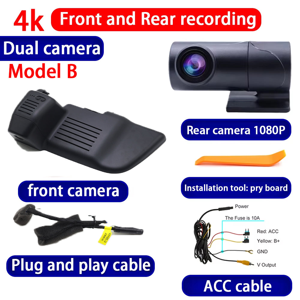 for Honda Accord 10 Mk10 CV 2018 2019 2020 2021 2022 4K Dash Cam Wifi Camera Video Recorder