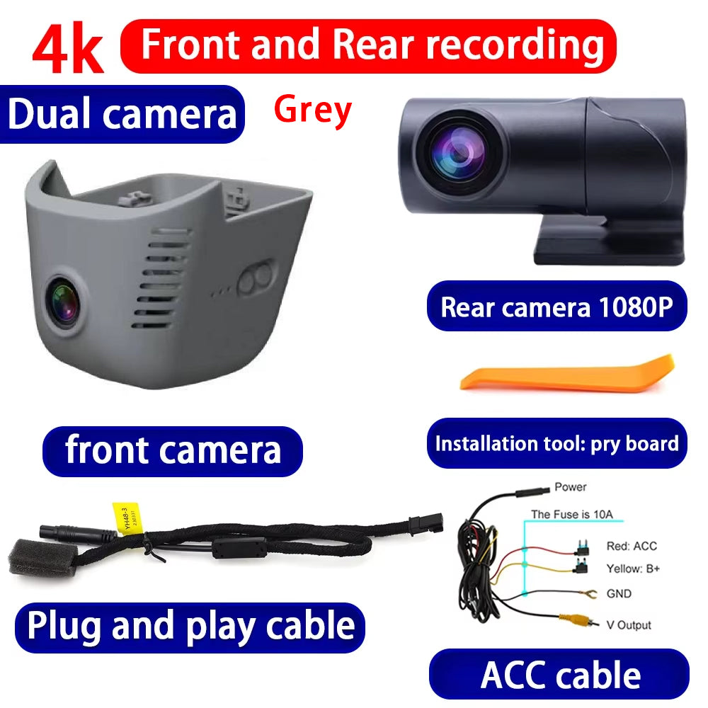for Volkswagen VW Tharu 2021 2022 2023 2024 4K Dash Cam Wifi Camera Video Recorder