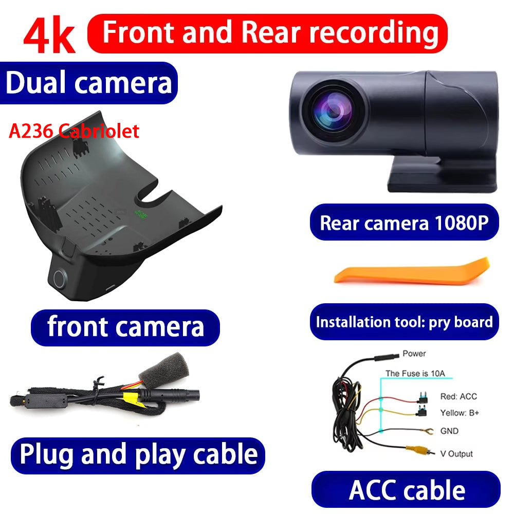 for Mercedes Benz CLE C236 A236 Coupe Cabriolet 2024 2025 4K Dash Cam Wifi Camera Video Recorder