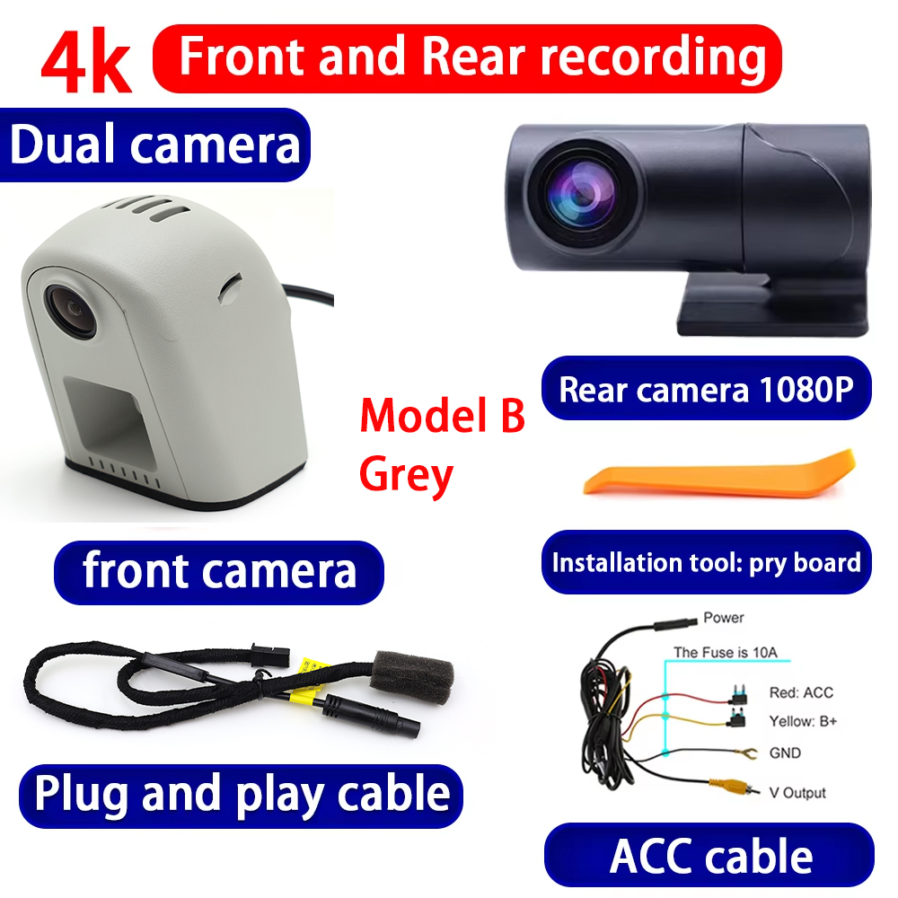 for Audi Q2 SQ2 Q3 RSQ3 F3 8U Q5 SQ5 8R FY R8 Q6 e-tron e tron GT 4K Dash Cam Wifi Camera Video Recorder