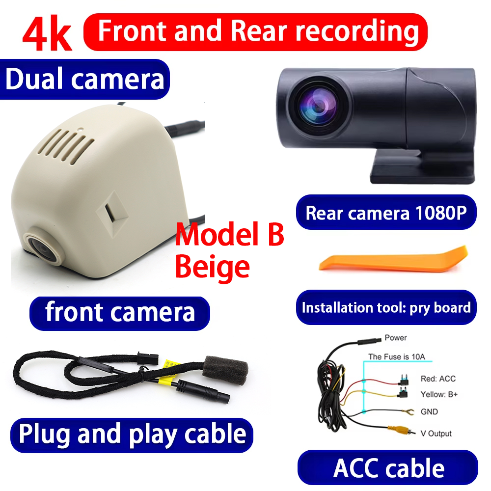 for Audi A1 S1 8X A3 S3 RS3 8P 8V A4 S4 RS4 B7 8E 8H B8 8K TT TTS TTRS 4K Dash Cam Wifi Camera Video Recorder