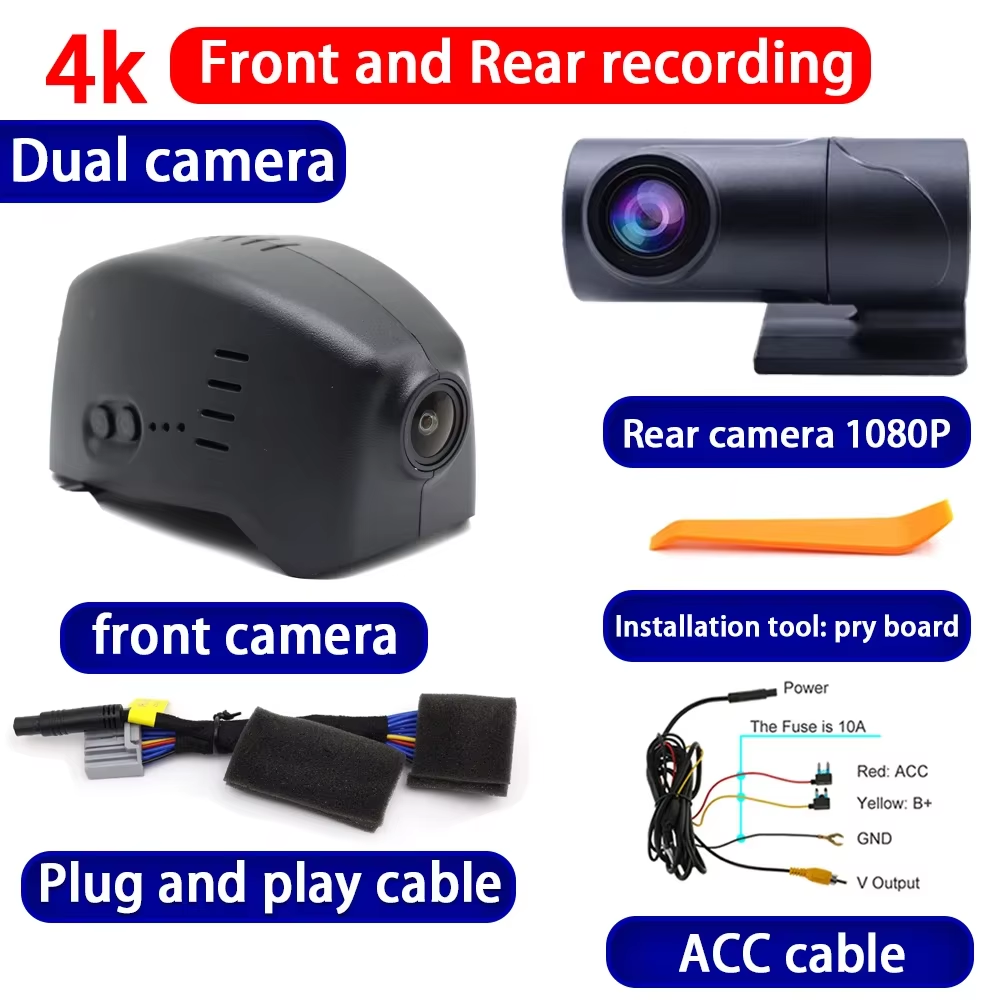 for Jaguar I Pace I-Pace 2018 2019 2020 2021 2022 2023 2024 2025 4K Dash Cam Wifi Camera Video Recorder