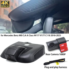 for Mercedes Benz MB CLA A Class W177 V177 C118 2018-2025 4K Dash Cam Wifi Camera Video Recorder