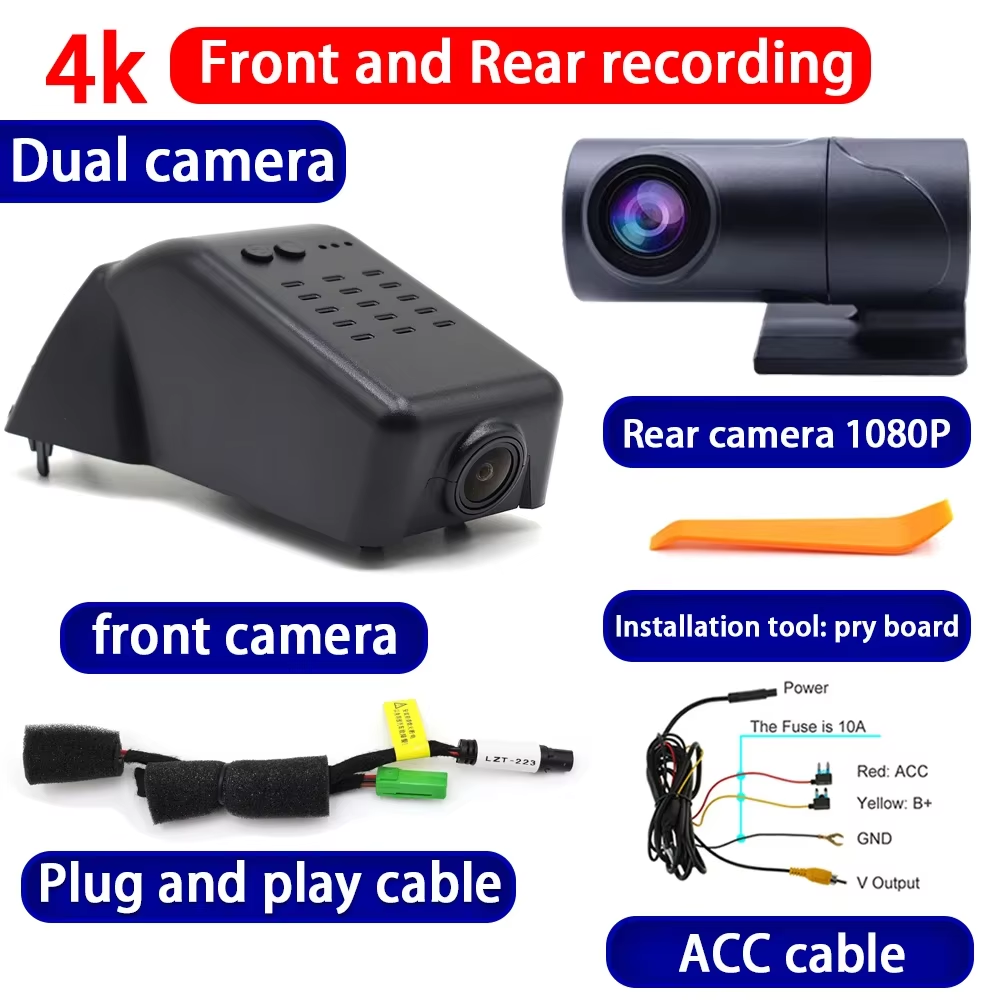 for Volvo XC40 EX40 EC40 Recharge Pure Electric 2021-2025 4K Dash Cam Wifi Camera Video Recorder