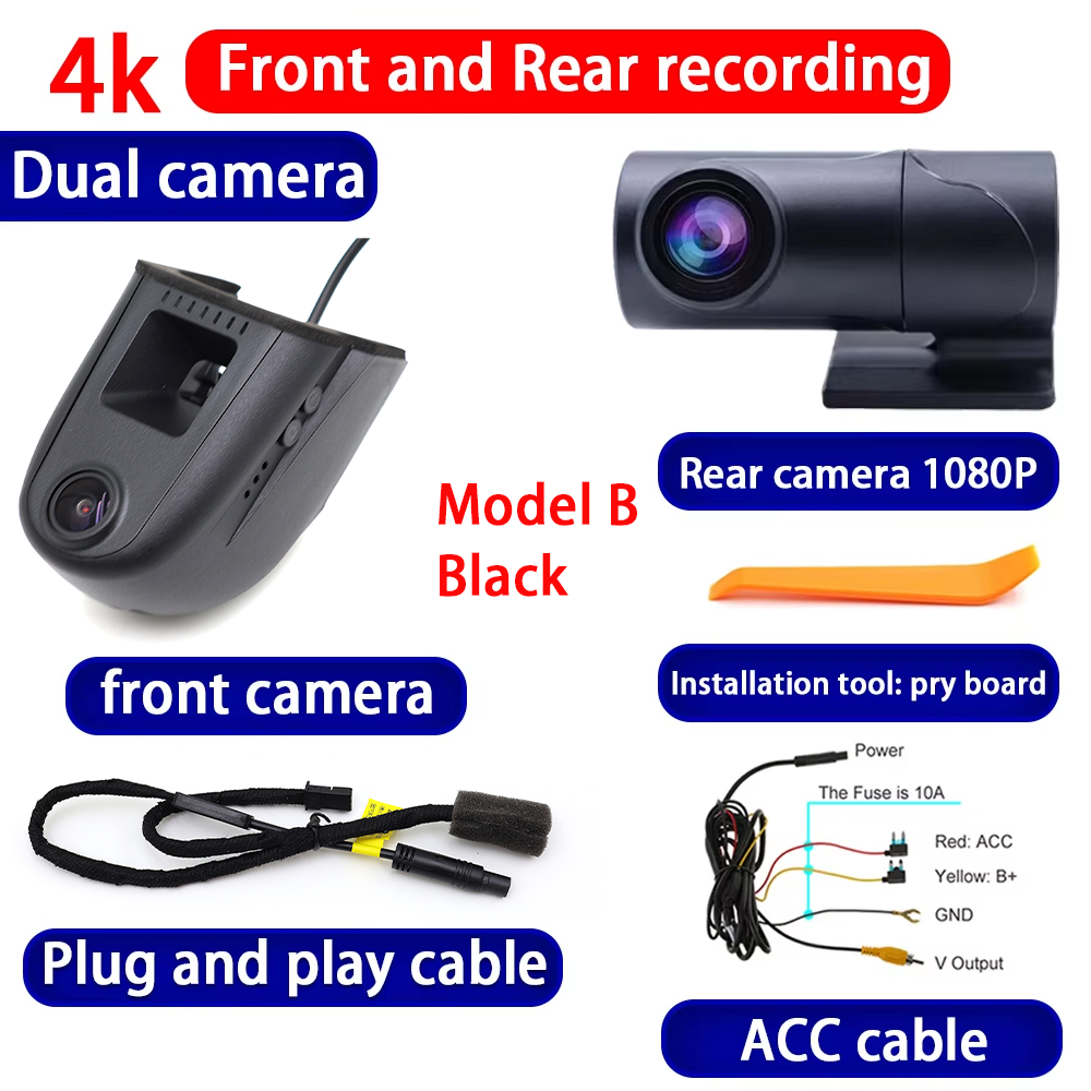 for Audi Q2 SQ2 Q3 RSQ3 F3 8U Q5 SQ5 8R FY R8 Q6 e-tron e tron GT 4K Dash Cam Wifi Camera Video Recorder