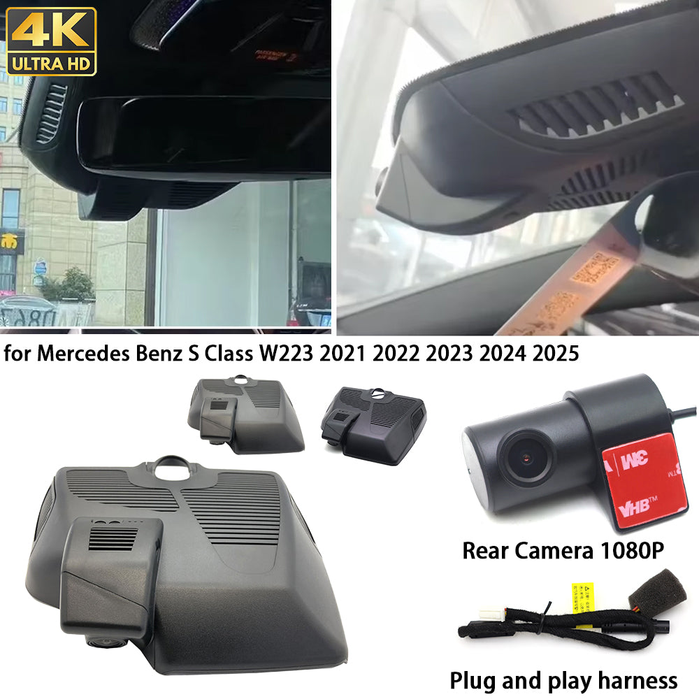 for Mercedes Benz S Class W223 2021 2022 2023 2024 2025 4K Dash Cam Wifi Camera Video Recorder