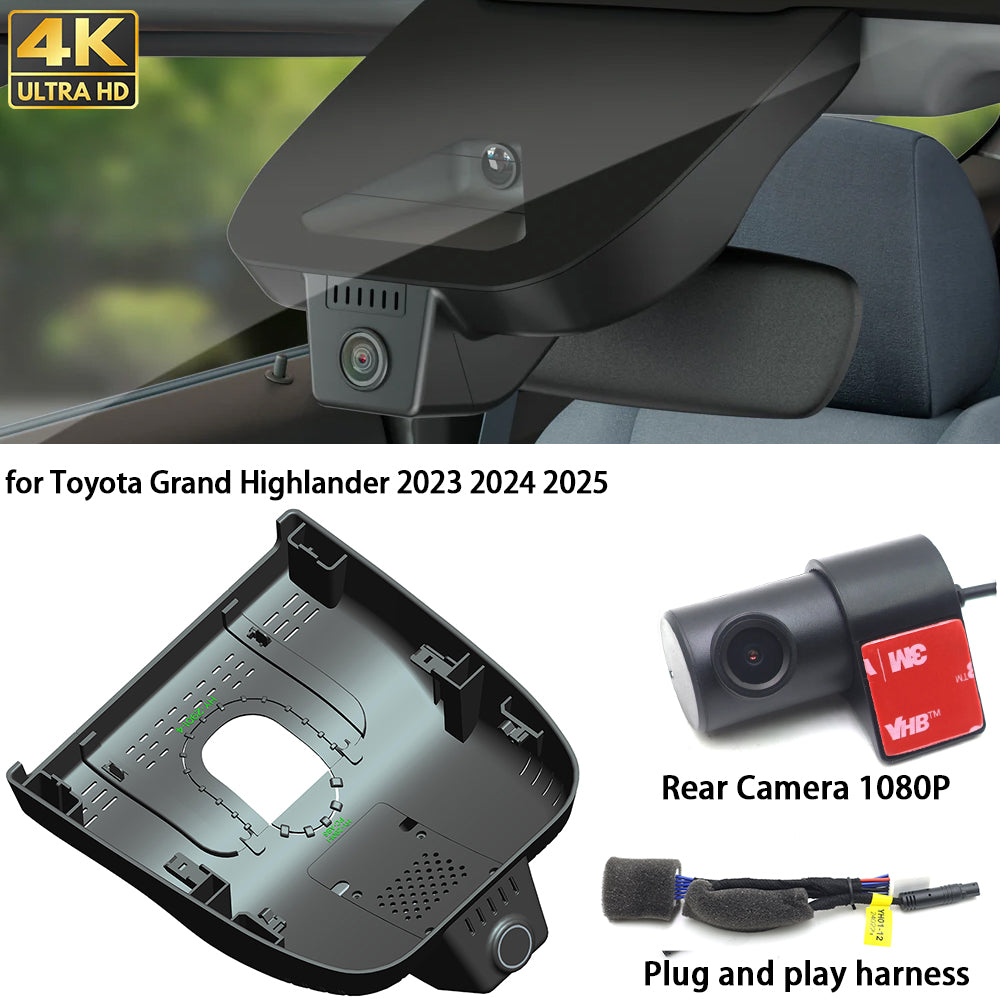 for Toyota Grand Highlander 2023 2024 2025 4K Dash Cam Wifi Camera Video Recorder