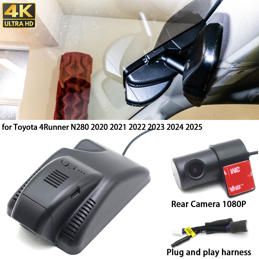 for Toyota 4Runner N280 2020 2021 2022 2023 2024 2025 4K Dash Cam Wifi Camera Video Recorder
