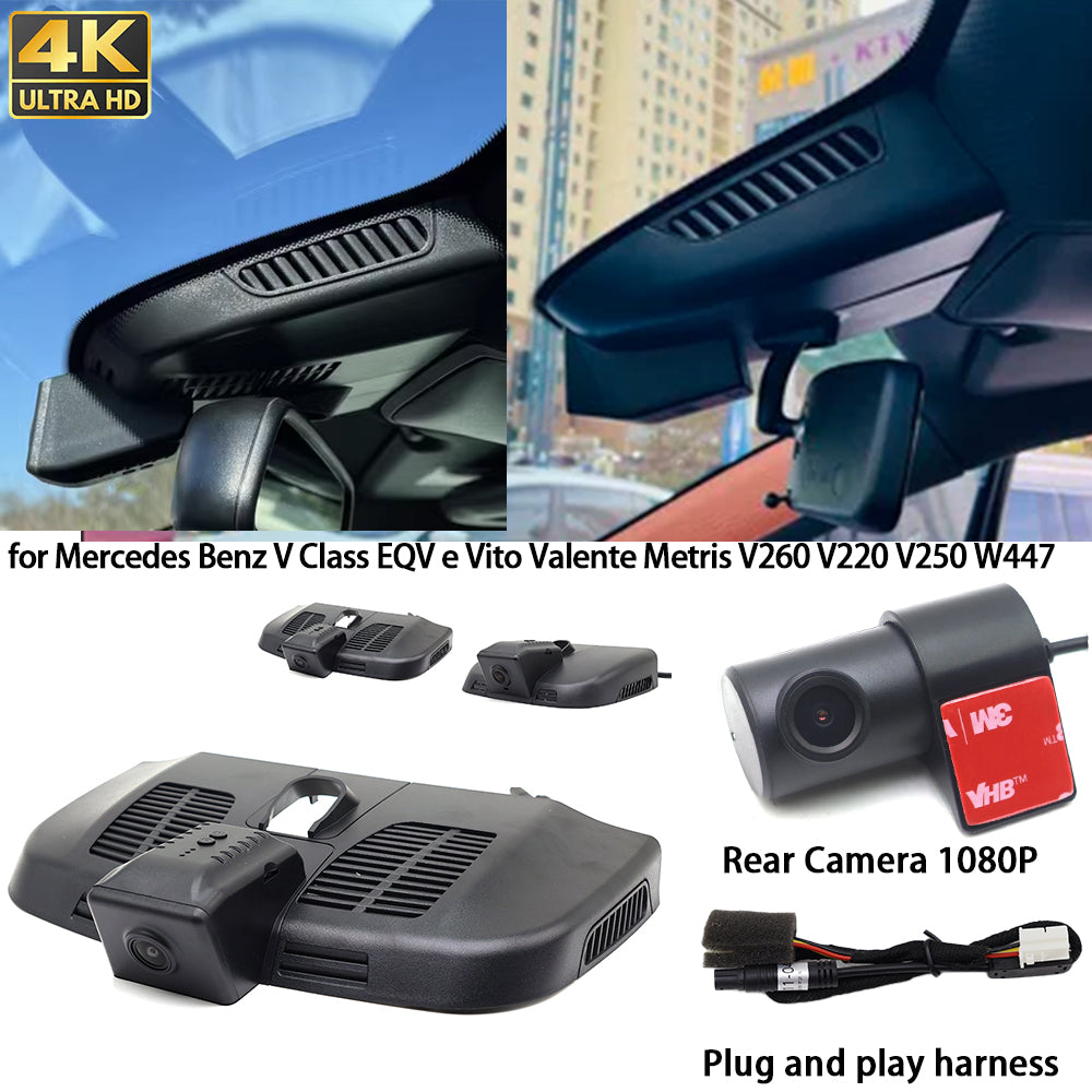 for Mercedes Benz V Class EQV e Vito Valente Metris V260 V220 V250 W447 4K Dash Cam Wifi Camera Video Recorder