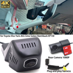 for Toyota Vios Yaris Ativ Limo Sedan Hatchback XP150 4K Dash Cam Wifi Camera Video Recorder